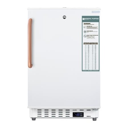 Summit Appliance Div. Accucold Built-In Vaccine Freezer, 2.47 CuFt, ADA, 19-3/4"W x 22-1/2"D x 31-3/4"H, Copper Handle ADA305AFTBC